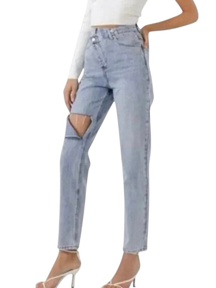 Grey Lab Asymmetric Wrap Jeans, Size 29, New With Tag